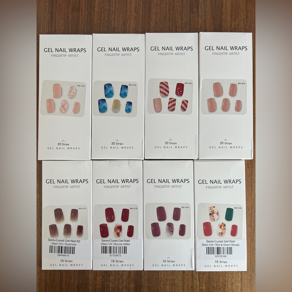 NWT Assorted Gel Nail Wraps with UV Light